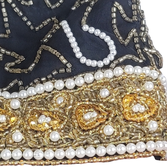 NWT Vintage Laurence Kazar Heavily Beaded Silk Event Short Sleeve Jacket SZ L - Picture 6 of 12